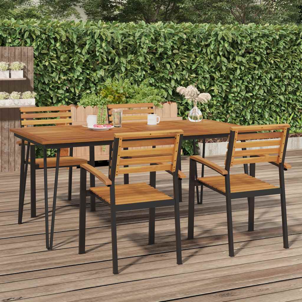 Vidaxl tuintafel met haarspeldpoten 180x90x75 cm massief acaciahout
