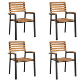 Vidaxl tuinstoelen 4 st stapelbaar massief acaciahout en metaal