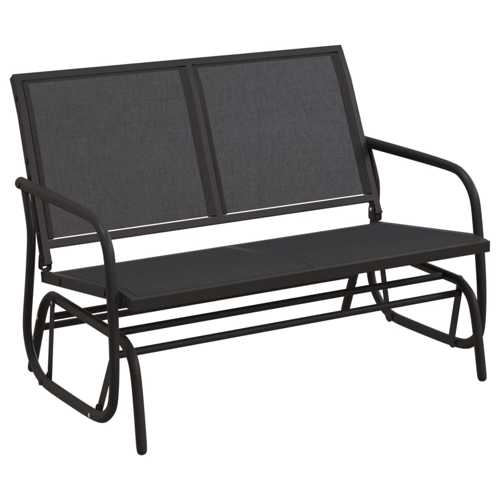VidaXL Schiebesofa Garten 120,5x76x86,5 cm Textilfolie und schwarzer Stahl