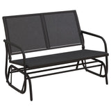 VidaXL Schiebesofa Garten 120,5x76x86,5 cm Textilfolie und schwarzer Stahl
