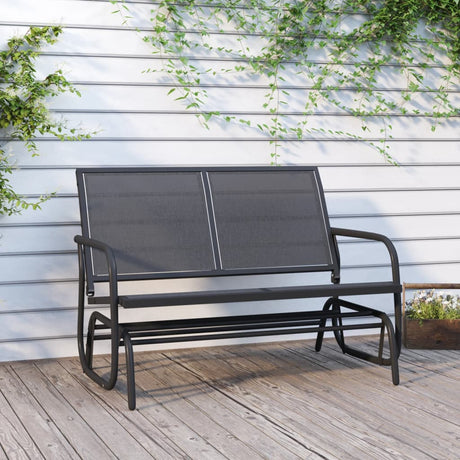 VidaXL Schiebesofa Garten 120,5x76x86,5 cm Textilfolie und schwarzer Stahl