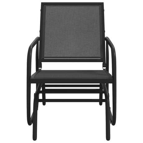 Vidaxl schuifstoel tuin 61x76x87 cm textileen en staal zwart