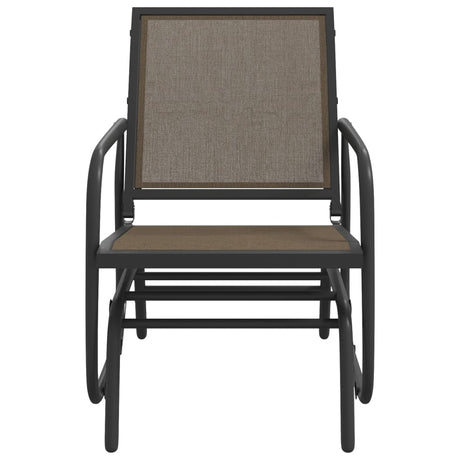Vidaxl schuifstoel voor tuin 61x76x87 cm textileen staal bruin