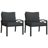 Vidaxl tuinstoelen met grijze kussens 2 st 68x76x79 cm staal
