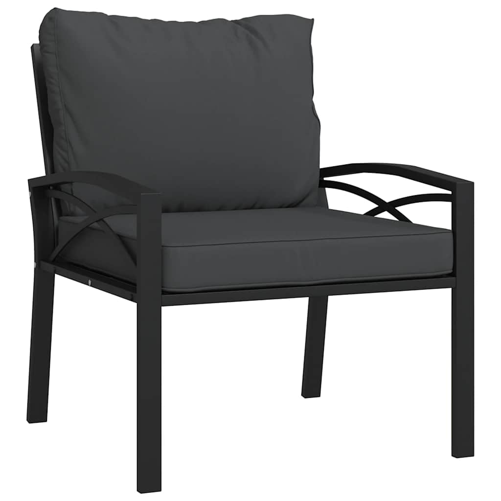 Vidaxl tuinstoelen met grijze kussens 2 st 68x76x79 cm staal