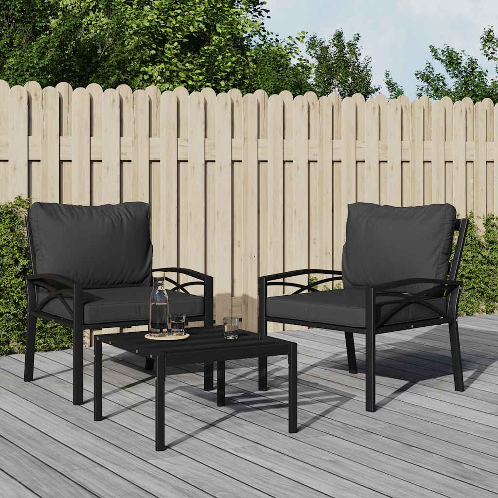 Vidaxl tuinstoelen met grijze kussens 2 st 68x76x79 cm staal