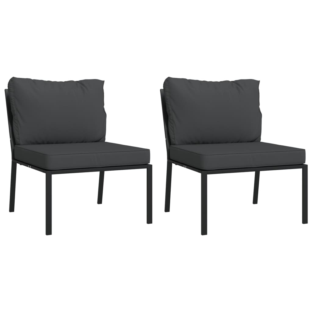 Vidaxl tuinstoelen met grijze kussens 2 st 60x74x79 cm staal