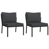 Vidaxl tuinstoelen met grijze kussens 2 st 60x74x79 cm staal