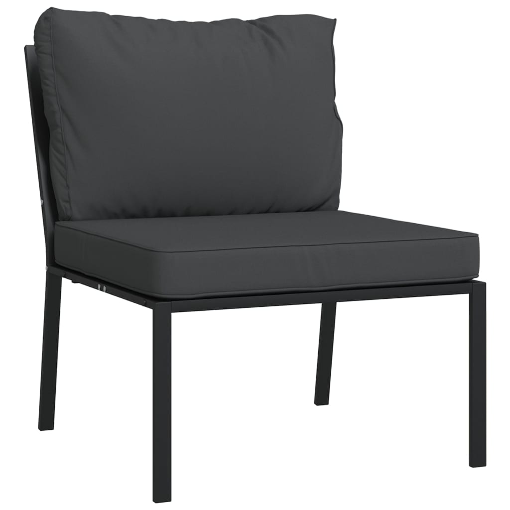 Vidaxl tuinstoelen met grijze kussens 2 st 60x74x79 cm staal