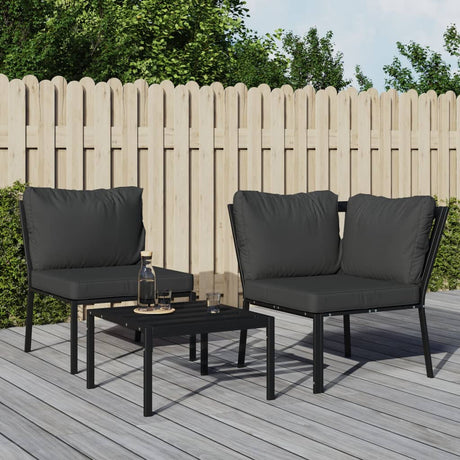 Vidaxl tuinstoel met grijze kussens 76x76x79 cm staal