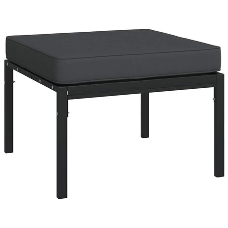 Vidaxl tuinvoetenbanken met grijze kussens 2 st 60x60x35 cm staal