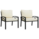 Vidaxl tuinstoelen met zandkleurige kussens 2 st 68x76x79 cm staal