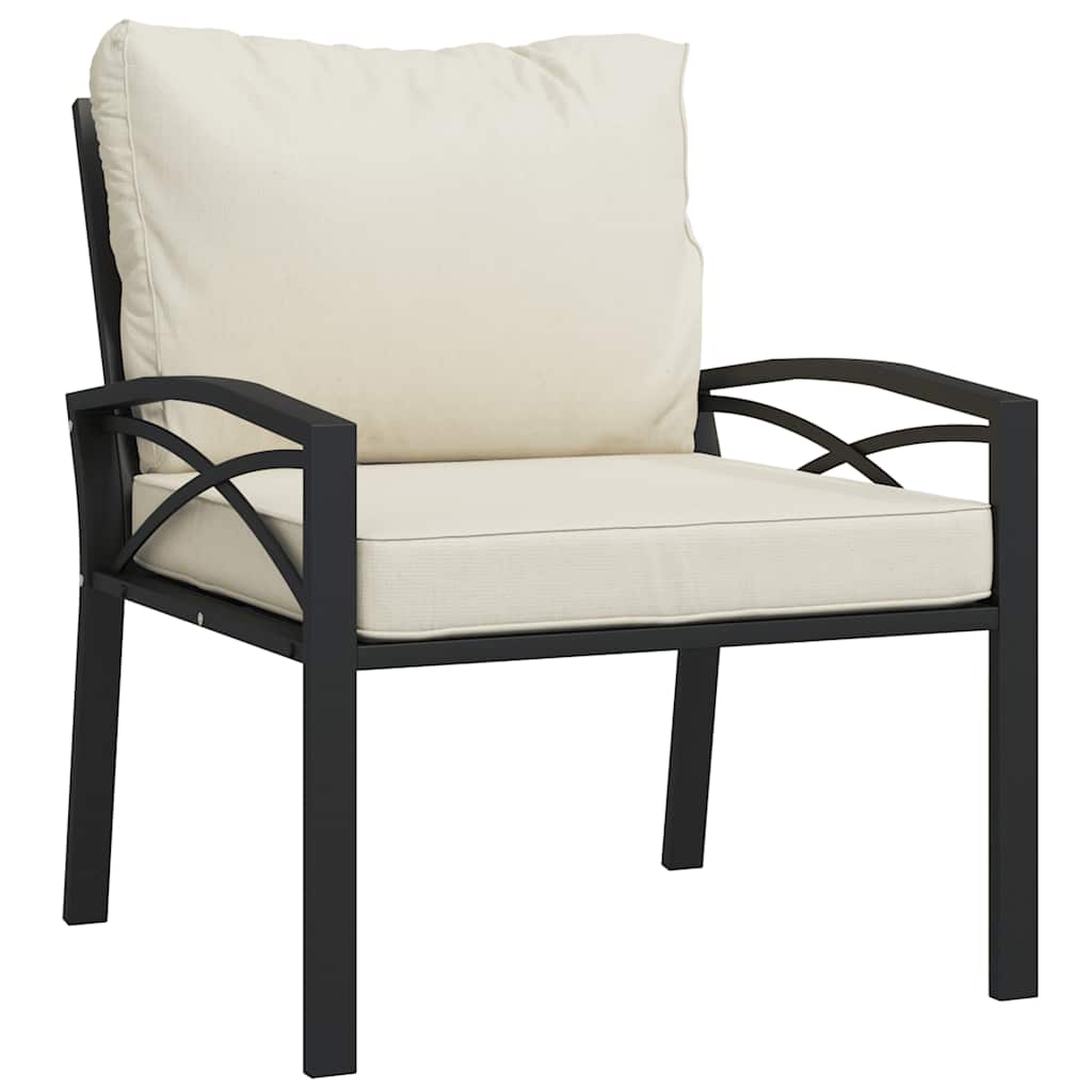 Vidaxl tuinstoelen met zandkleurige kussens 2 st 68x76x79 cm staal