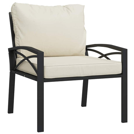 Vidaxl tuinstoelen met zandkleurige kussens 2 st 68x76x79 cm staal