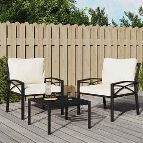 Vidaxl tuinstoelen met zandkleurige kussens 2 st 68x76x79 cm staal