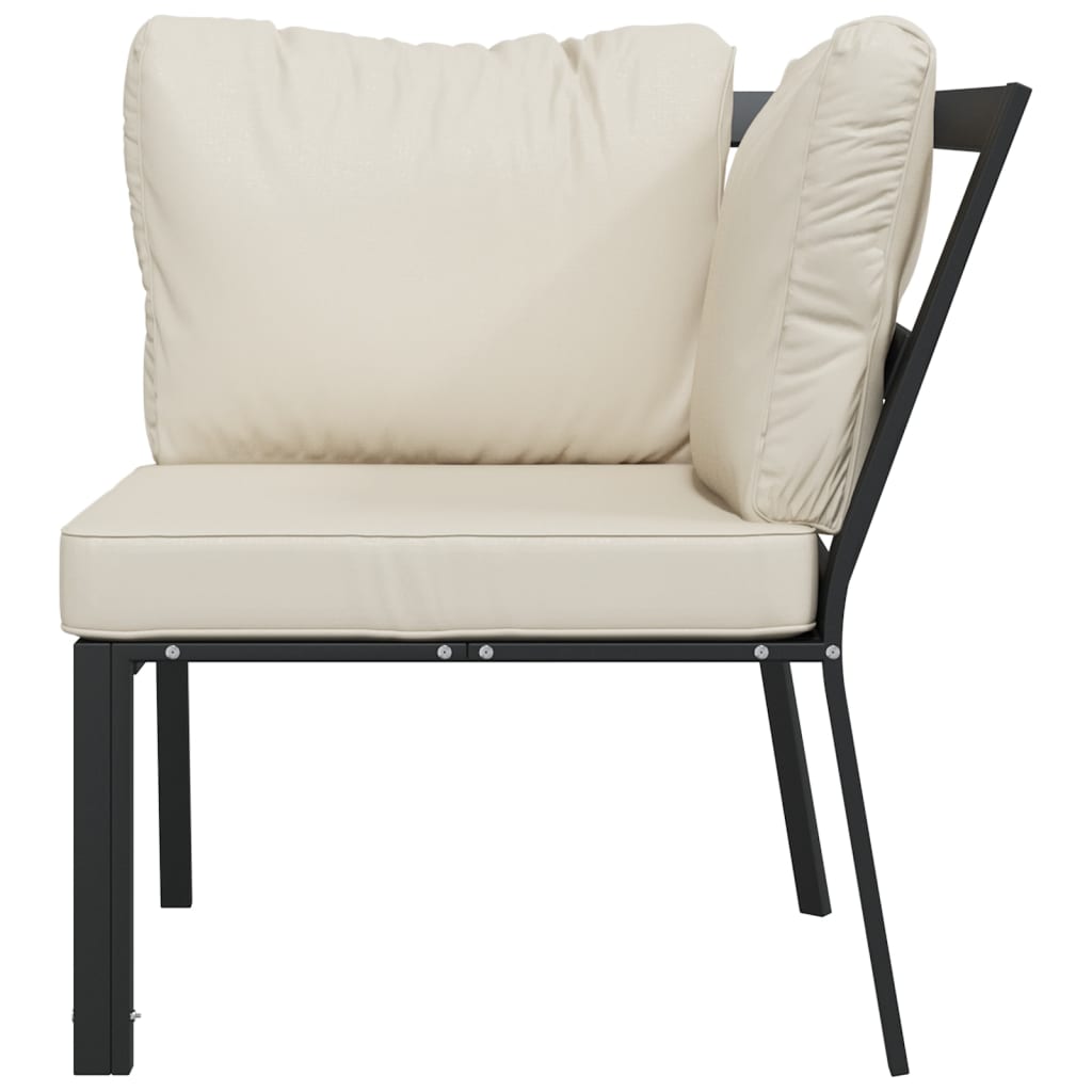 Vidaxl tuinstoel met zandkleurige kussens 76x76x79 cm staal