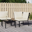 Vidaxl tuinstoel met zandkleurige kussens 76x76x79 cm staal