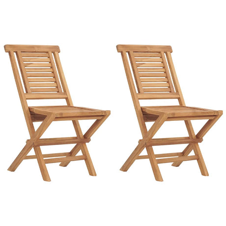 Vidaxl opklapbare stoelen, 2 stuks, 47x63x90 cm, massief teakhout