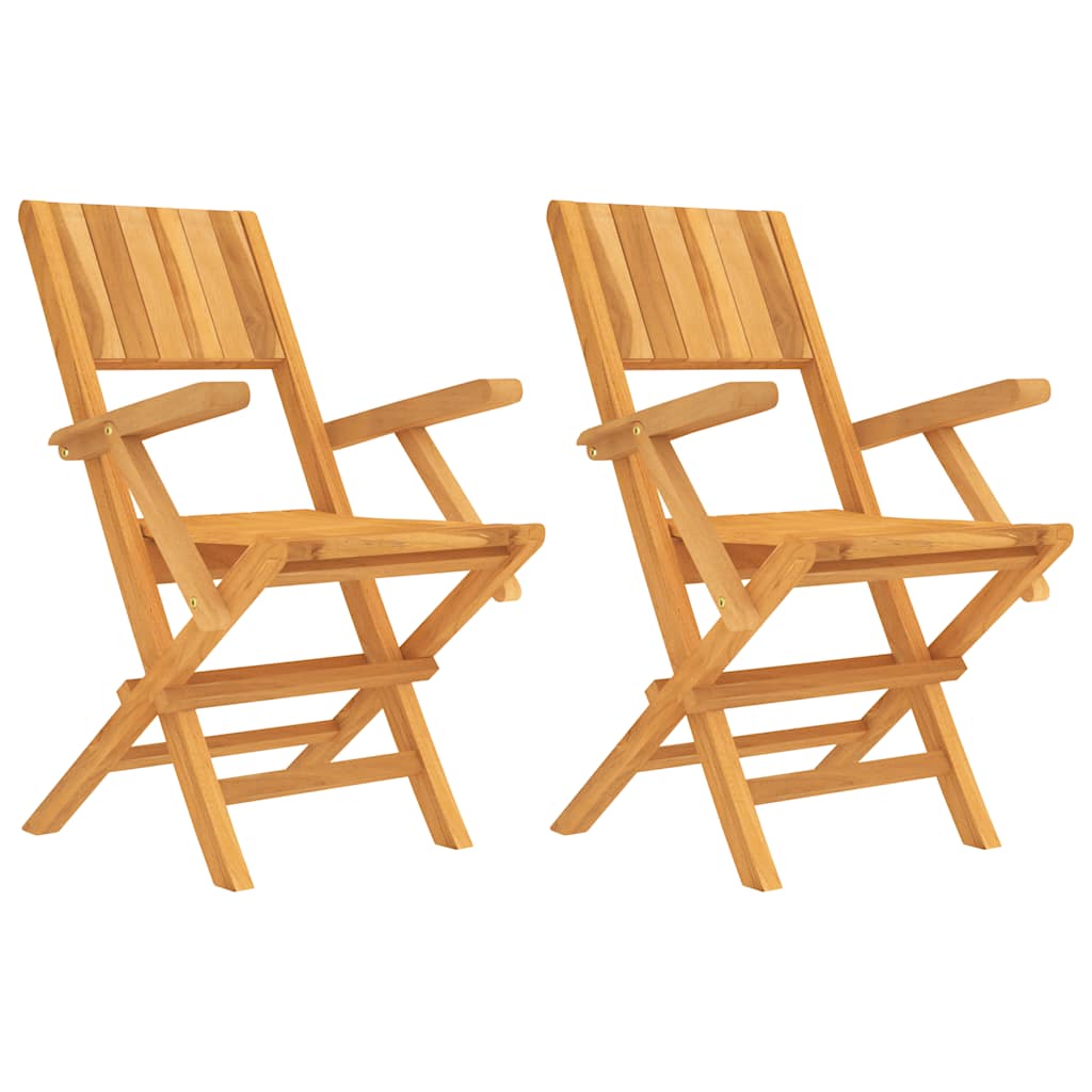 Vidaxl opklapbare stoelen, 2 stuks, 55x61x90 cm, massief teakhout