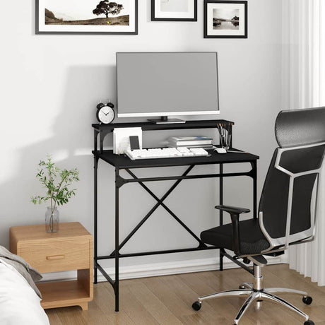 Vidaxl bureau 80x50x90 cm bewerkt hout en ijzer zwart