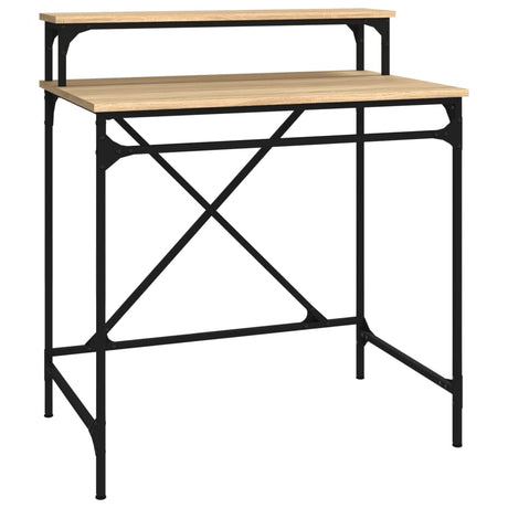 Vidaxl bureau 80x50x90 cm bewerkt hout en ijzer sonoma eikenkleurig