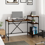 Vidaxl bureau 135x50x90 cm bewerkt hout en ijzer gerookt eikenkleurig