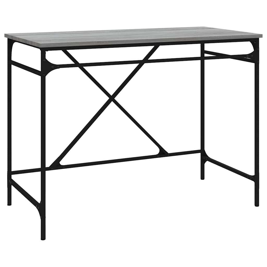 Vidaxl bureau 100x50x75 cm bewerkt hout en ijzer grijs sonoma eiken