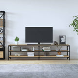 Vidaxl tv-meubel 200x30x50 cm bewerkt hout metaal sonoma eikenkleurig