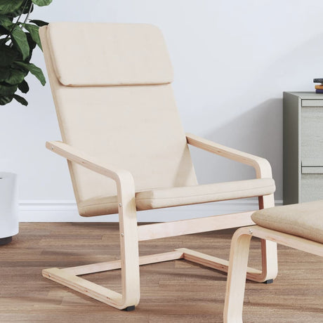 Vidaxl relaxstoel stof crèmekleurig