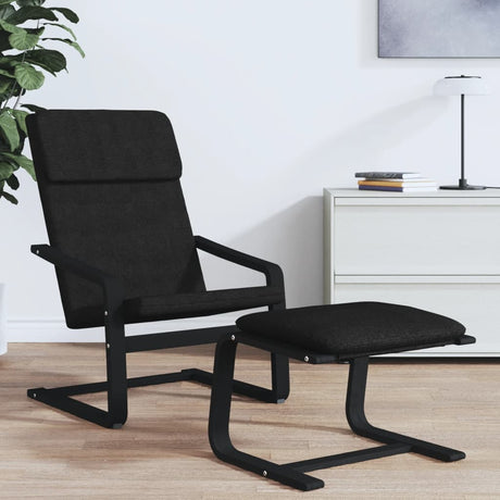 Vidaxl relaxstoel stof zwart