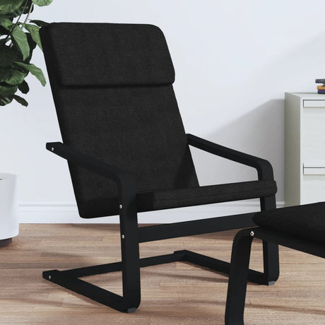 Vidaxl relaxstoel stof zwart