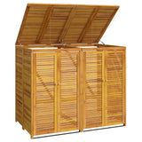 VidaXL Abfallbehälter, doppelt, 140 x 89 x 117 cm, massives Akazienholz