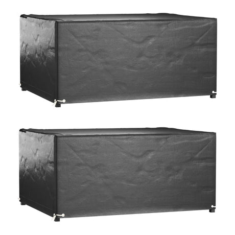 Vidaxl tuinmeubelhoezen 2 st 8 oogjes rechthoekig 180x135x80 cm