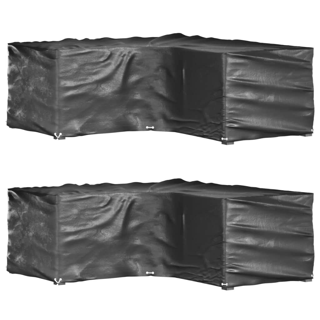Vidaxl tuinmeubelhoezen l-vormig 2 st 12 oogjes 185x185x70 cm