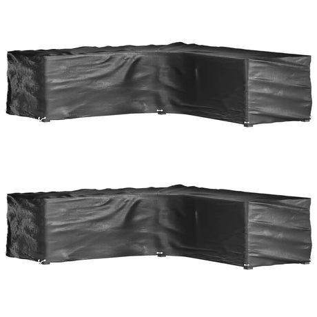 Vidaxl tuinmeubelhoezen l-vormig 2 st 16 oogjes 285x285x70 cm