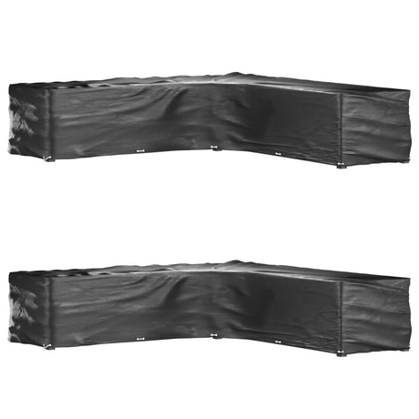 Vidaxl tuinmeubelhoezen l-vormig 2 st 20 oogjes 300x300x70 cm