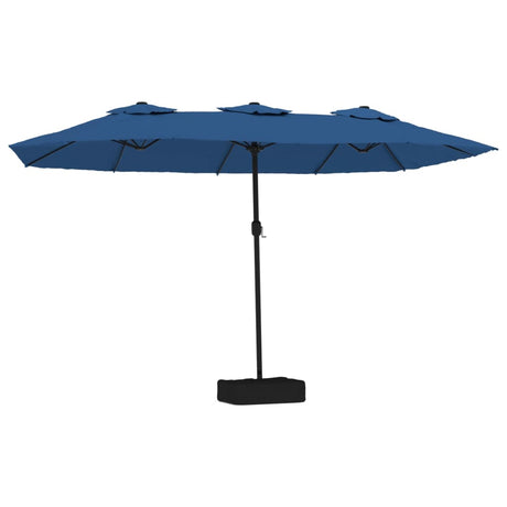 VidaXL Sonnenschirm Doppeldach 449x245 cm azurblau