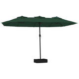 Vidaxx Sonnenschirm Doppeldach mit LED 449x245 cm grün