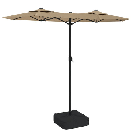 Vidaxx Sonnenschirm Doppeldach 316x145 cm Taupe