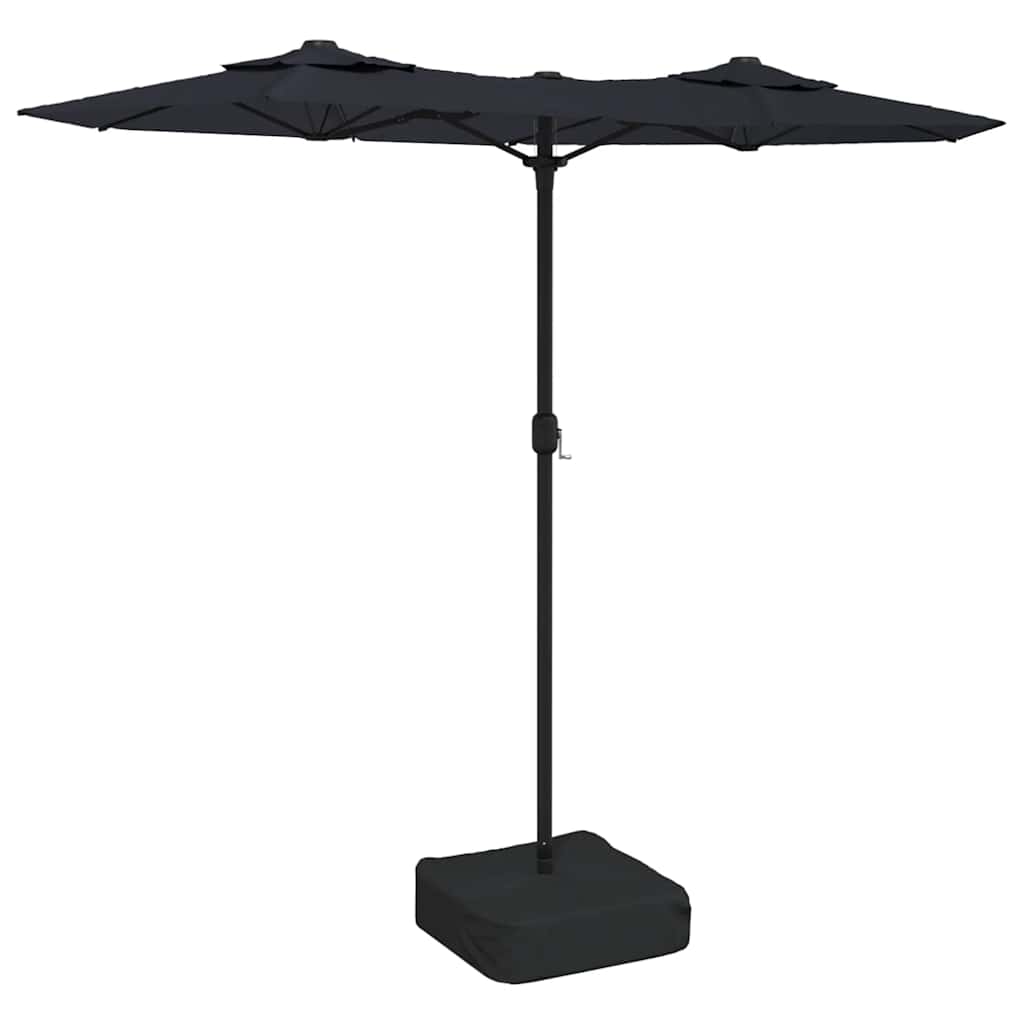 Vidaxx Sonnenschirm Doppeldach mit LEDs 316x240 cm schwarz