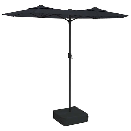 Vidaxx Sonnenschirm Doppeldach mit LEDs 316x240 cm schwarz