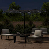 Vidaxx Sonnenschirm Doppeldach mit LEDs 316x240 cm schwarz