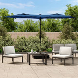 Vidaxx Sonnenschirm Doppeldach mit LED 316x240 cm azurblau