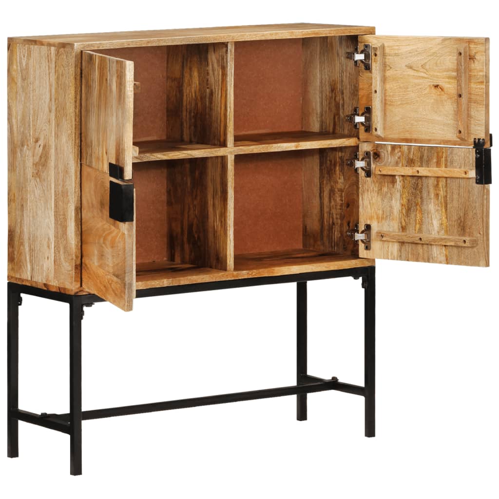 Vidaxl hoge kast 80x30x95 cm massief ruw mangohout