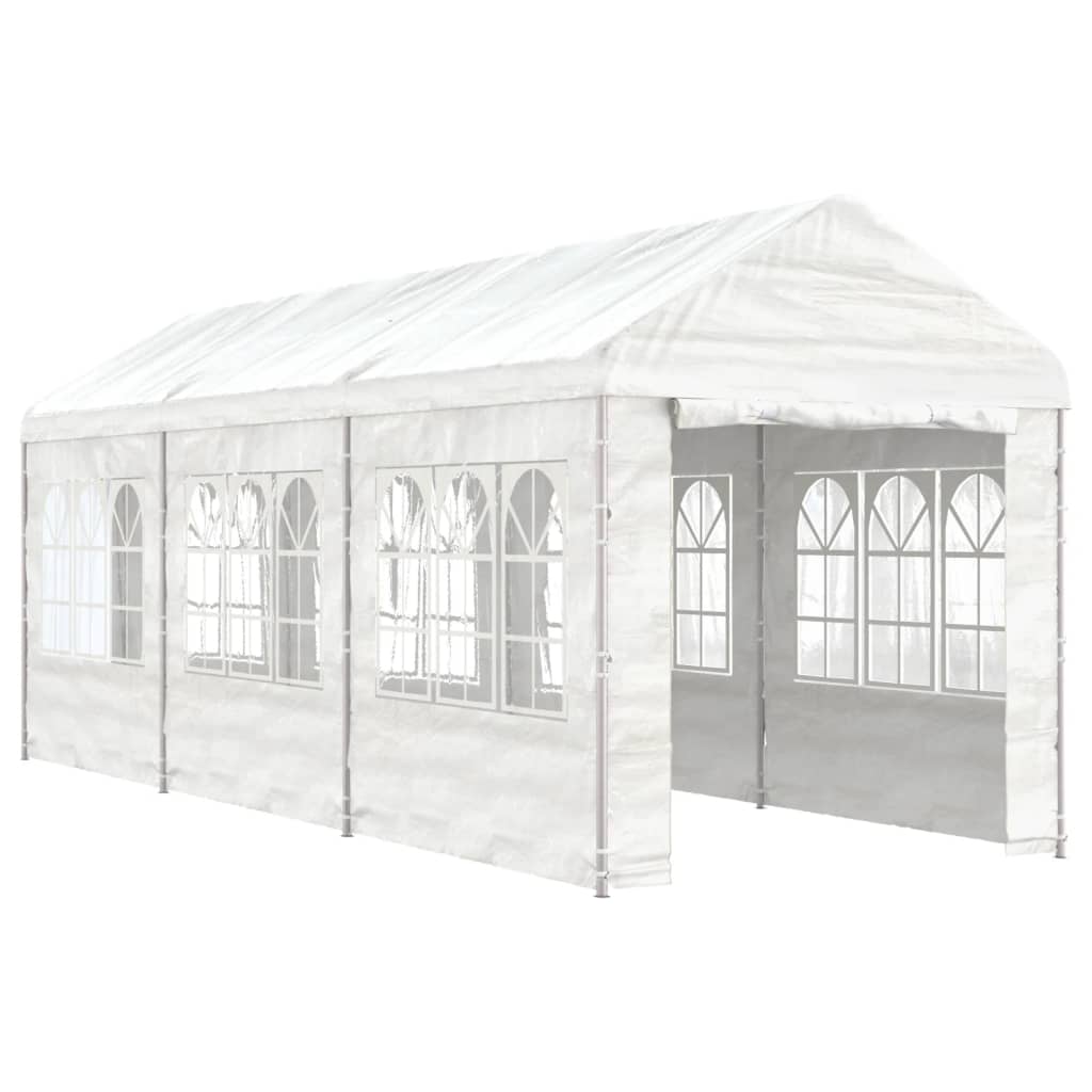 VidaXL Pavillon mit Dach 6,69 x 2,28 x 2,69 m Polyethylen weiß