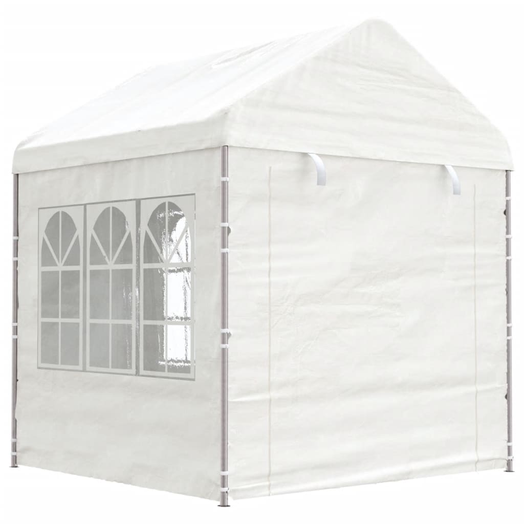 VidaXL Pavillon mit Dach 6,69 x 2,28 x 2,69 m Polyethylen weiß