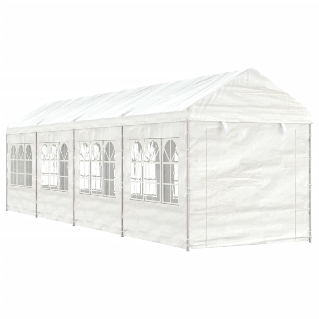 VidaXL Pavillon mit Dach 8,92 x 2,28 x 2,69 m Polyethylen weiß