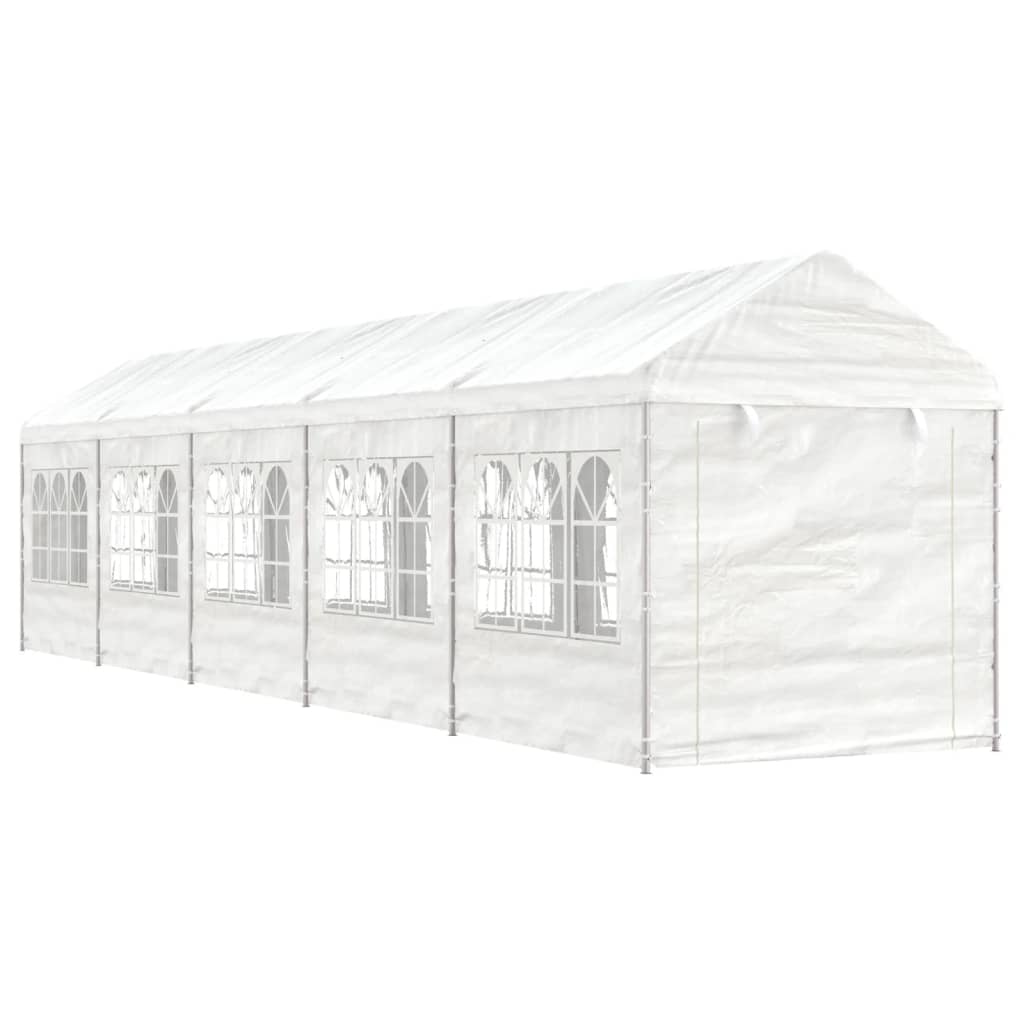 VidaXL Pavillon mit Dach 11,15 x 2,28 x 2,69 m Polyethylen weiß