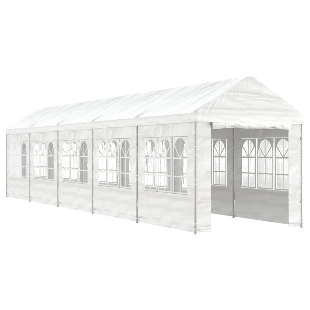 VidaXL Pavillon mit Dach 11,15 x 2,28 x 2,69 m Polyethylen weiß