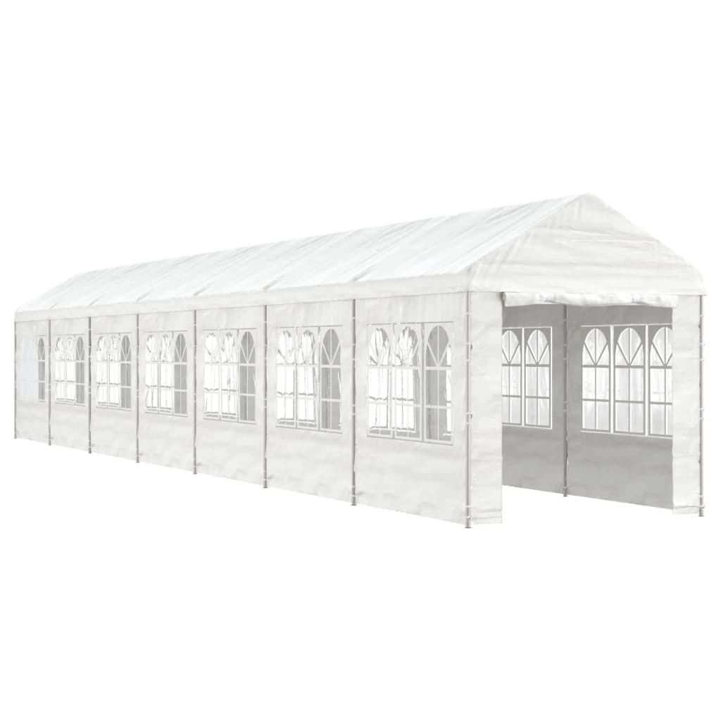 VidaXL Pavillon mit Dach 15,61 x 2,28 x 2,69 m Polyethylen weiß